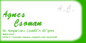 agnes csoman business card